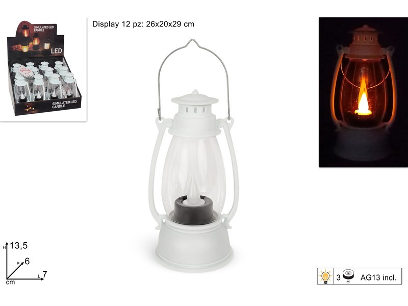MAKRO - Lampáš LED biely plastový