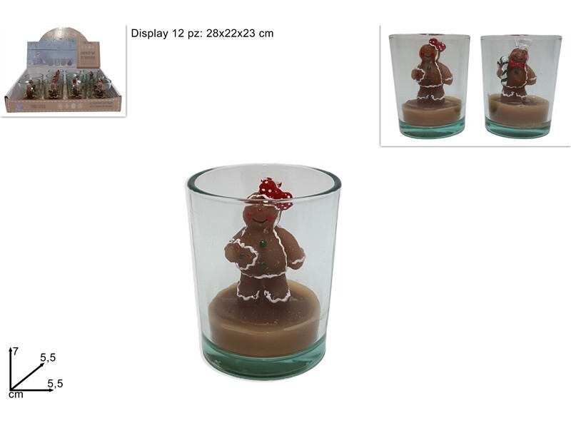 MAKRO - Sviečka panáčik v skle rôzne druhy