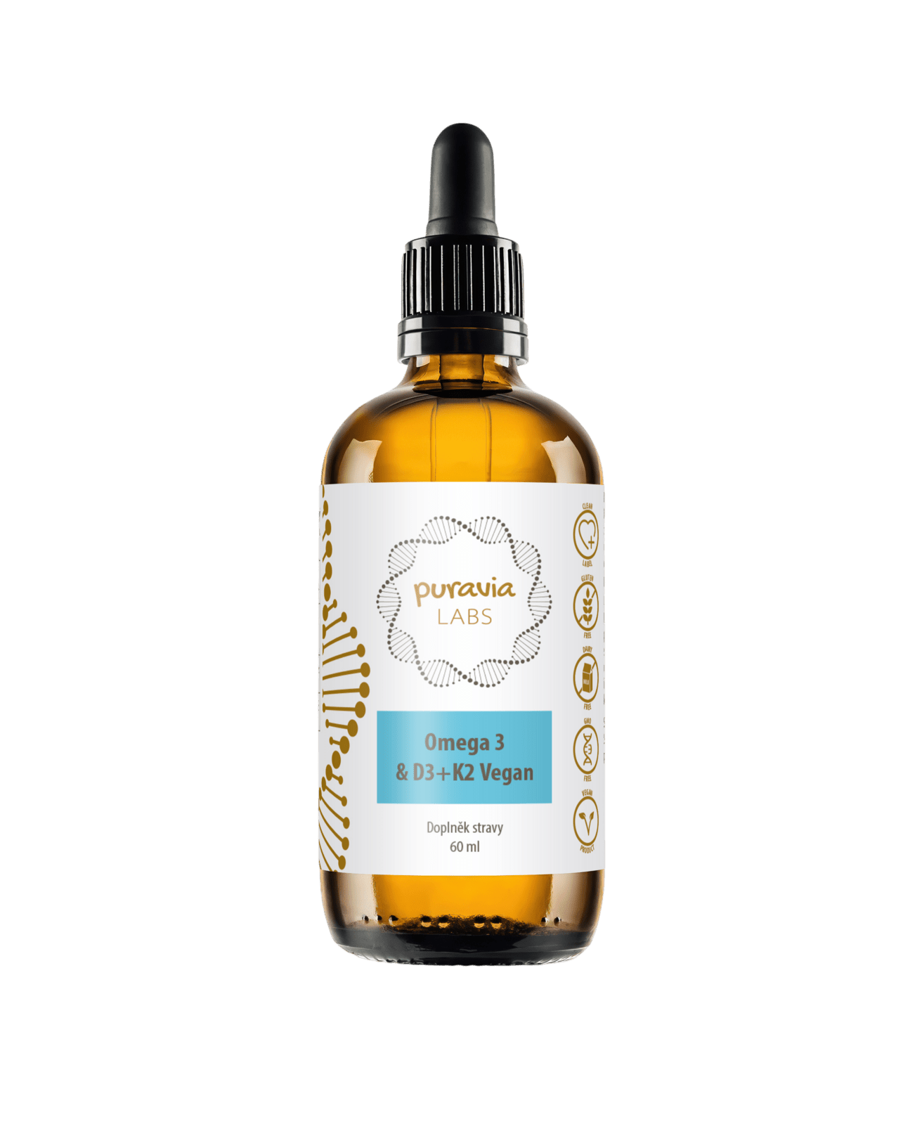 PURAVIA LABS Omega 3 & D3 + K2 VEGAN 60 ml