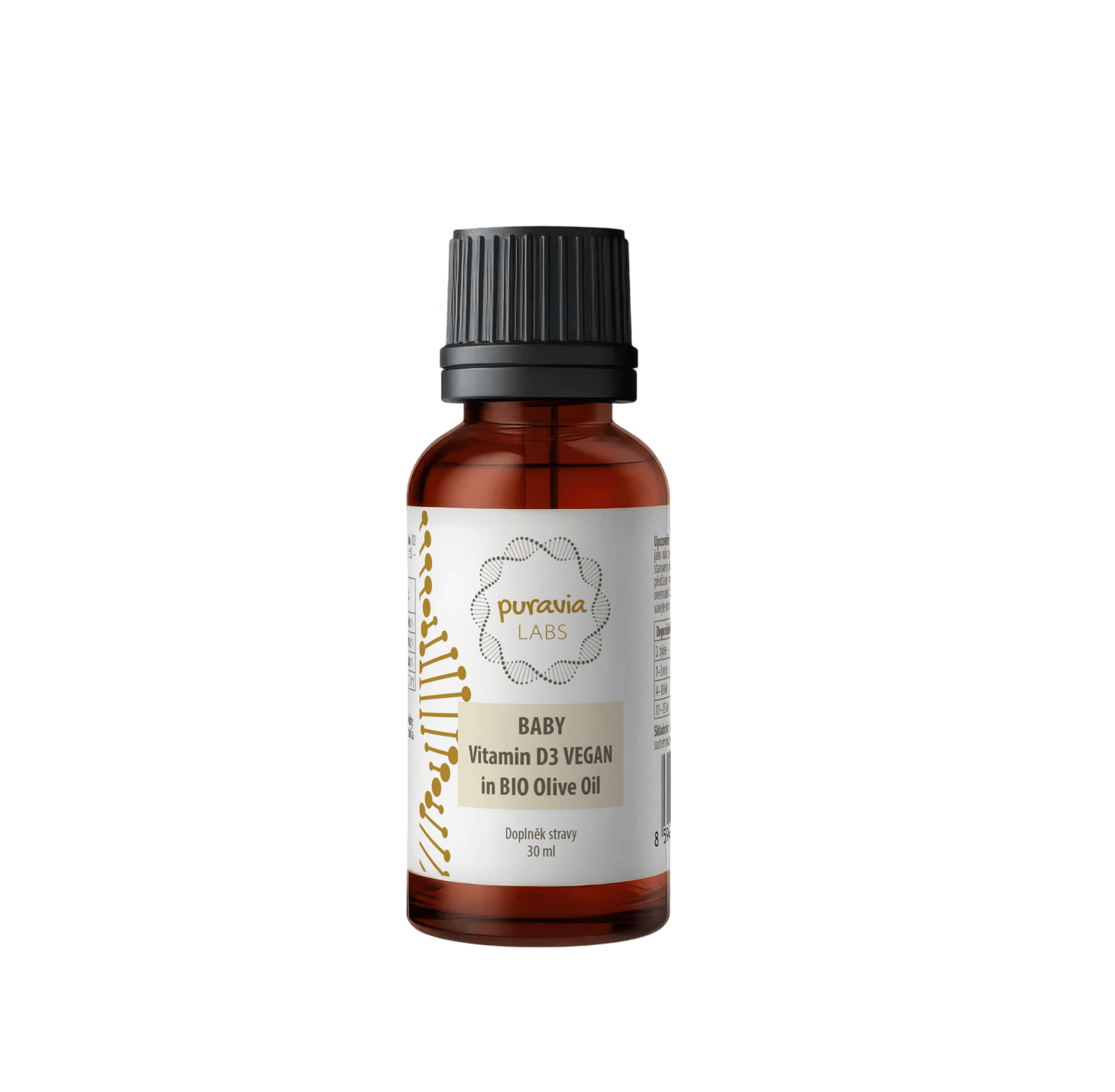 PURAVIA LABS Vitamín D3 Vegan pre deti v bio olivovom oleji 30 ml