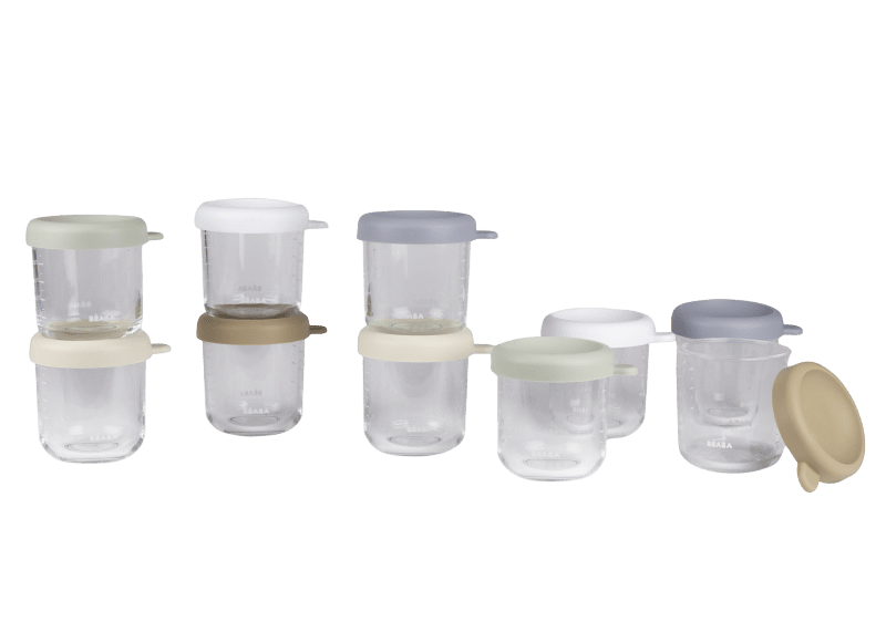 BEABA Poháriky na jedlo sklenené Natural 10 x 250 ml