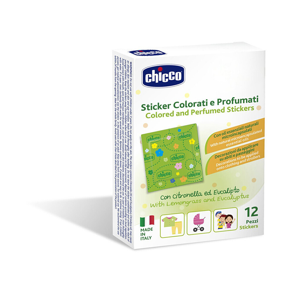 CHICCO Nálepky parfumované proti hmyzu s prírodnou ochranou 12 kusov, poškodený obal