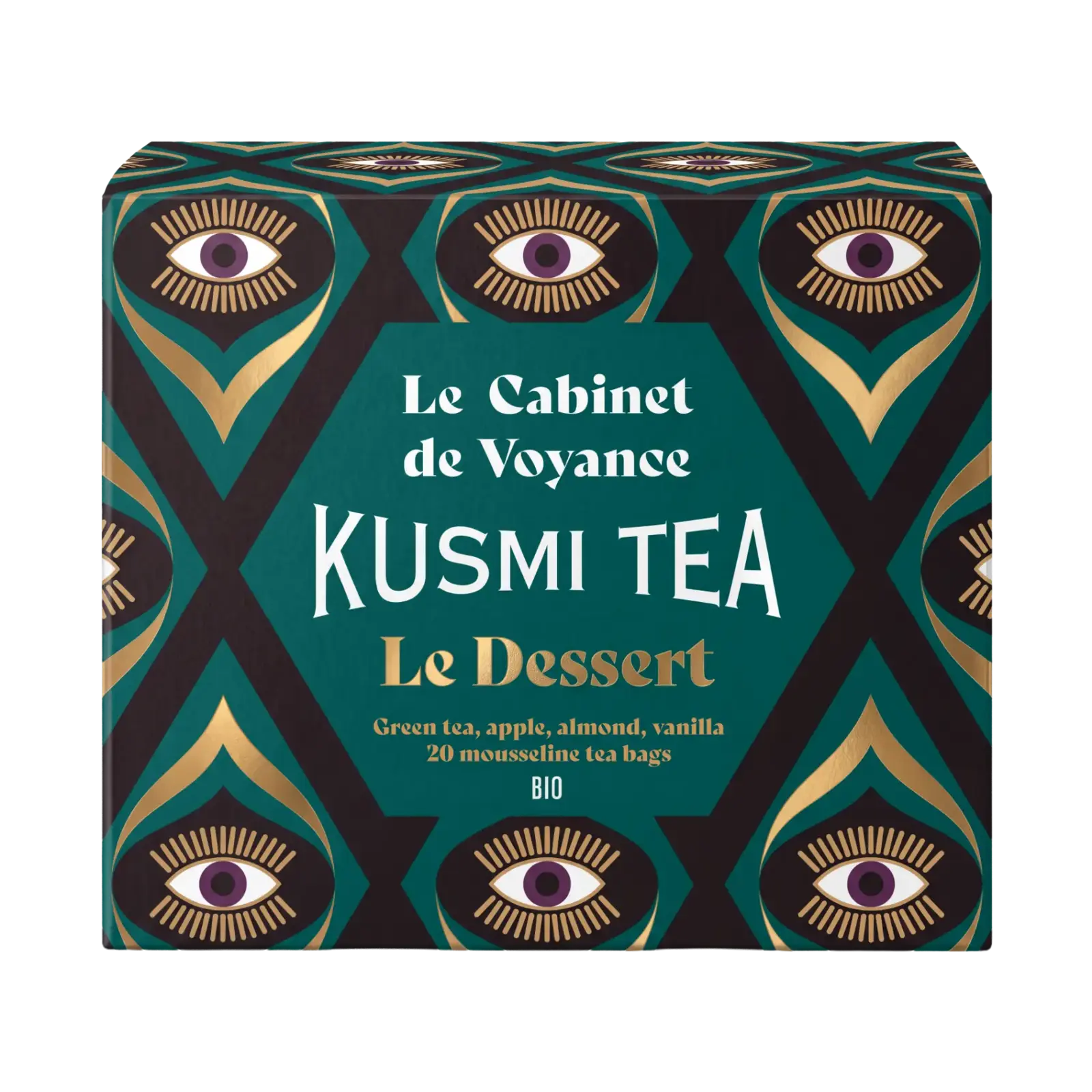 Zelený čaj LE DESSERT, 20 mušelínových vrecúšok, Kusmi Tea