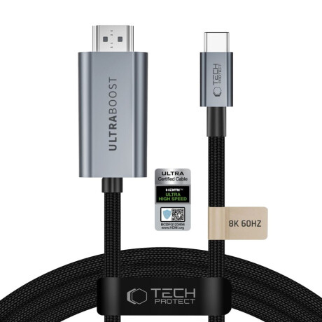 Tech-Protect Ultraboost kábel USB-C / HDMI 2.1 8K 60Hz 3m, šedý