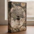 Košíky, škatule Signes Grimalt Škatuľa Kniha S Kľúčom Stará Mapa