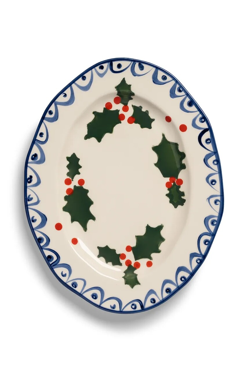 &k amsterdam tanier vianočný vyrobený z porcelánu Holly L
