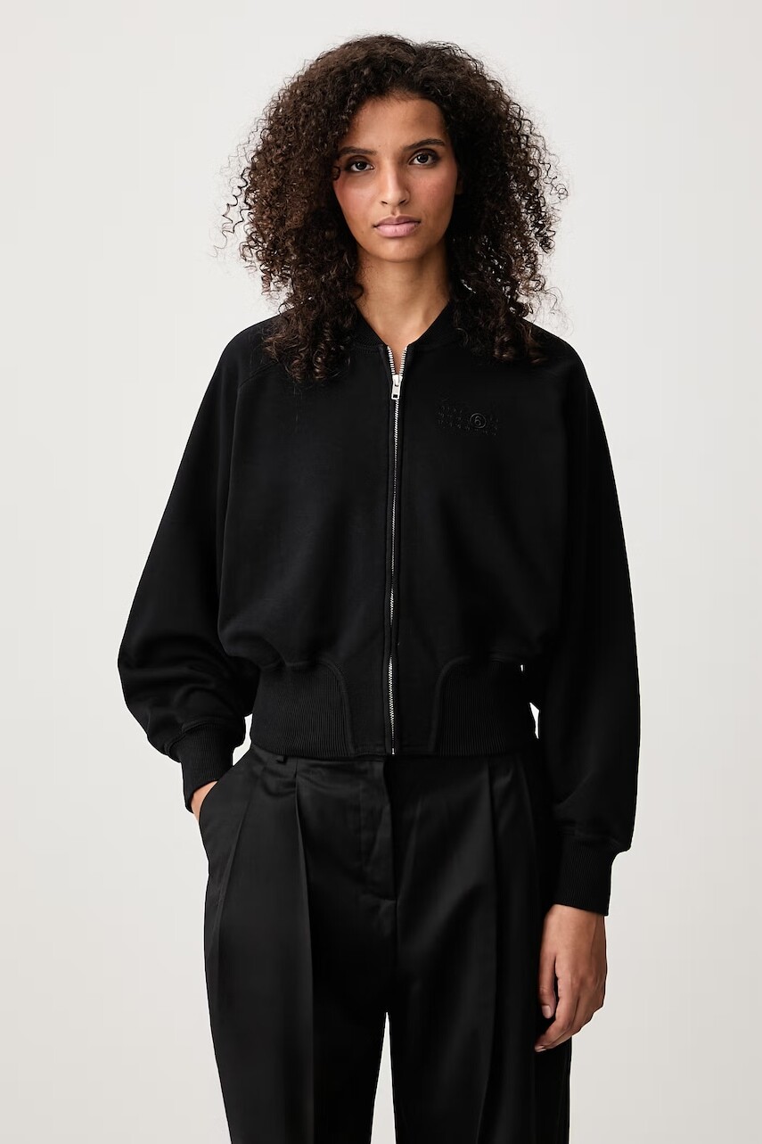 MM6 Maison Margiela  mikina na zips s kapucňou dámska s bavlnou