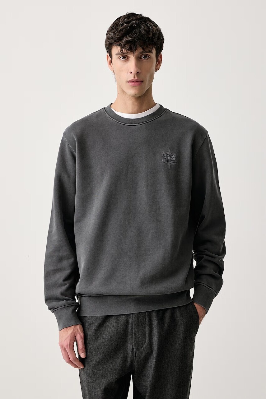 G-Star mikina pánska bavlnená Logo overdyed r