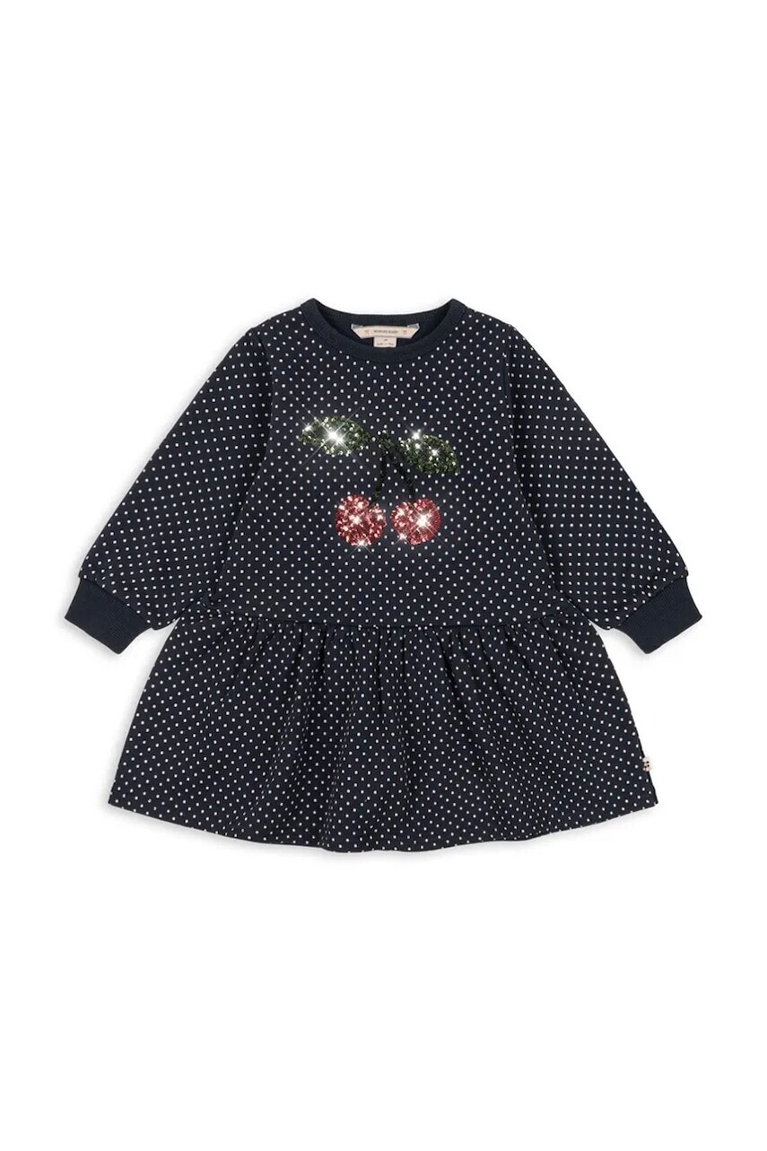 Konges Sløjd šaty s bavlnou LOU DOT SEQUIN SWEAT DRESS GOTS