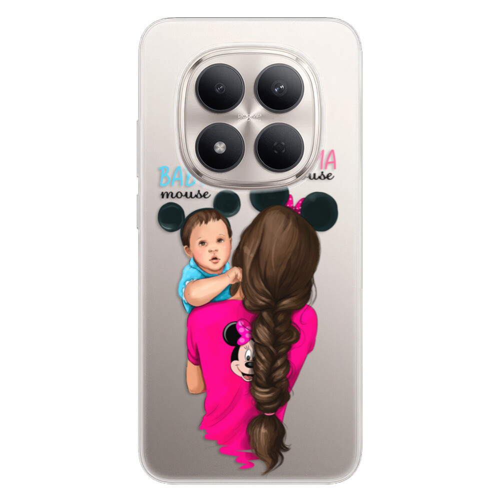 Odolné silikónové puzdro iSaprio - Mama Mouse Brunette and Boy - Xiaomi Redmi Note 15 Pro 5G
