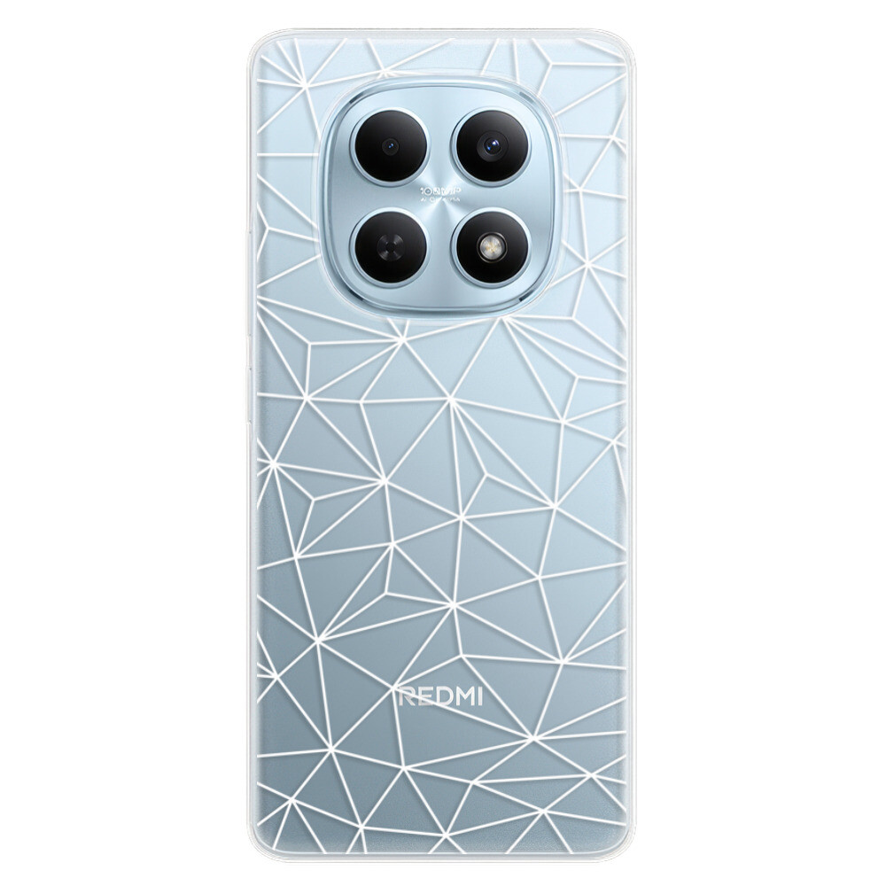 Odolné silikónové puzdro iSaprio - Abstract Triangles 03 - white - Xiaomi Redmi Note 15 4G / 15 5G