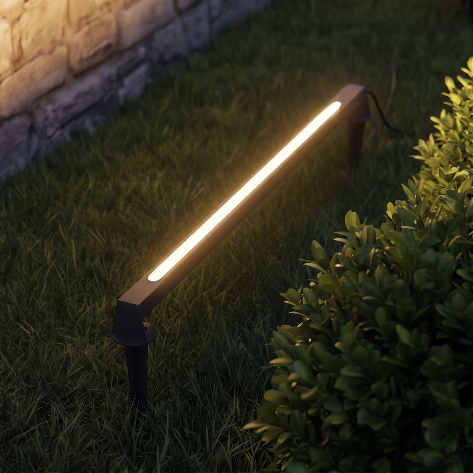 Exterierové LED svietidlo Lindby Zavio, dĺžka 50 cm, antracitová farba, IP65