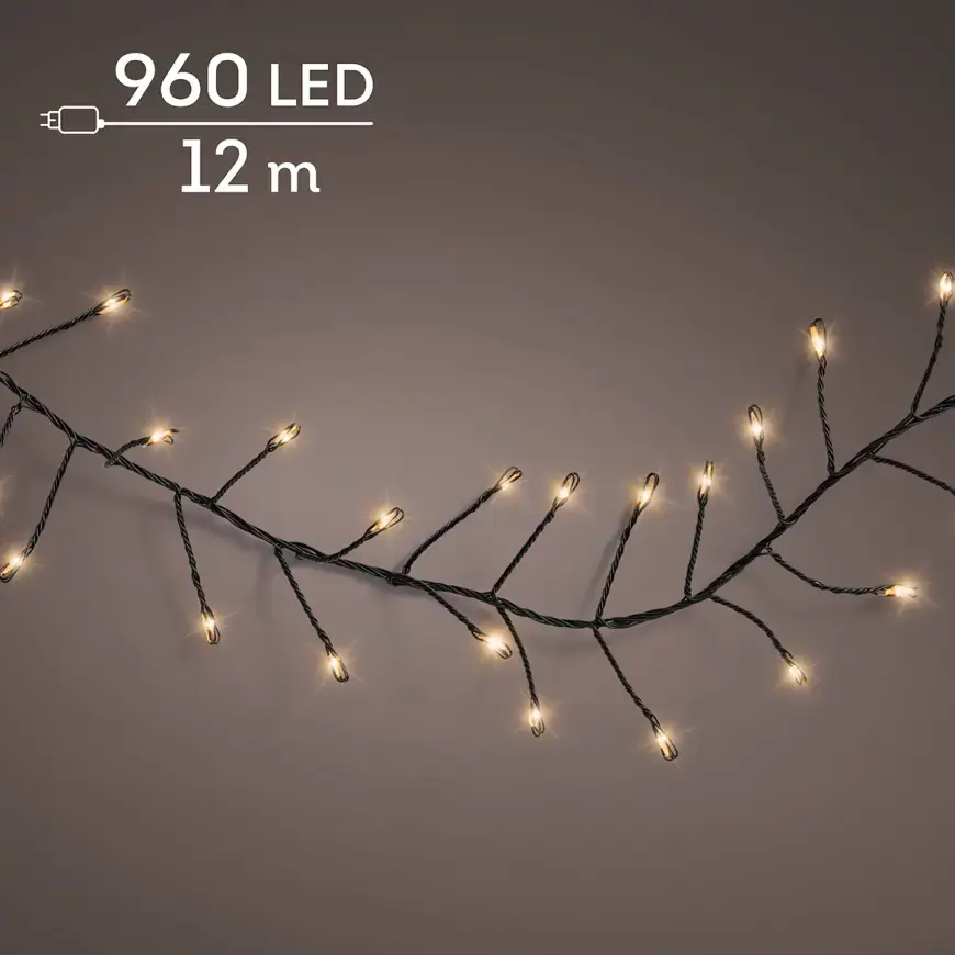 Vianočné svetielka LED 960L 496717 WW ZEW BLACK