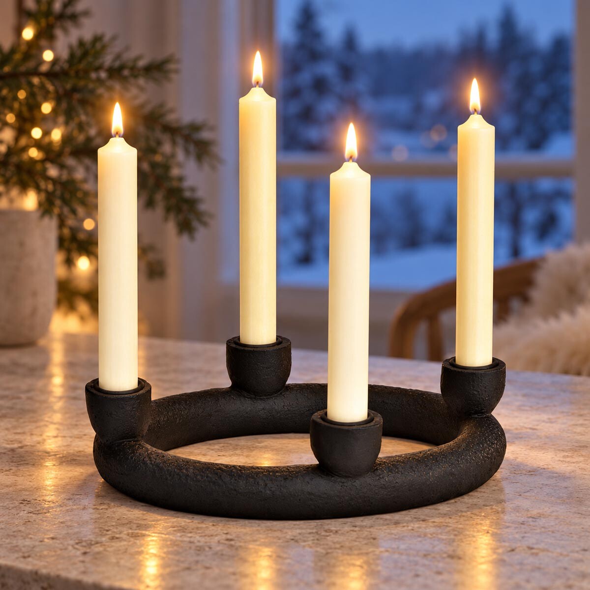 Adventný svietnik, čierny