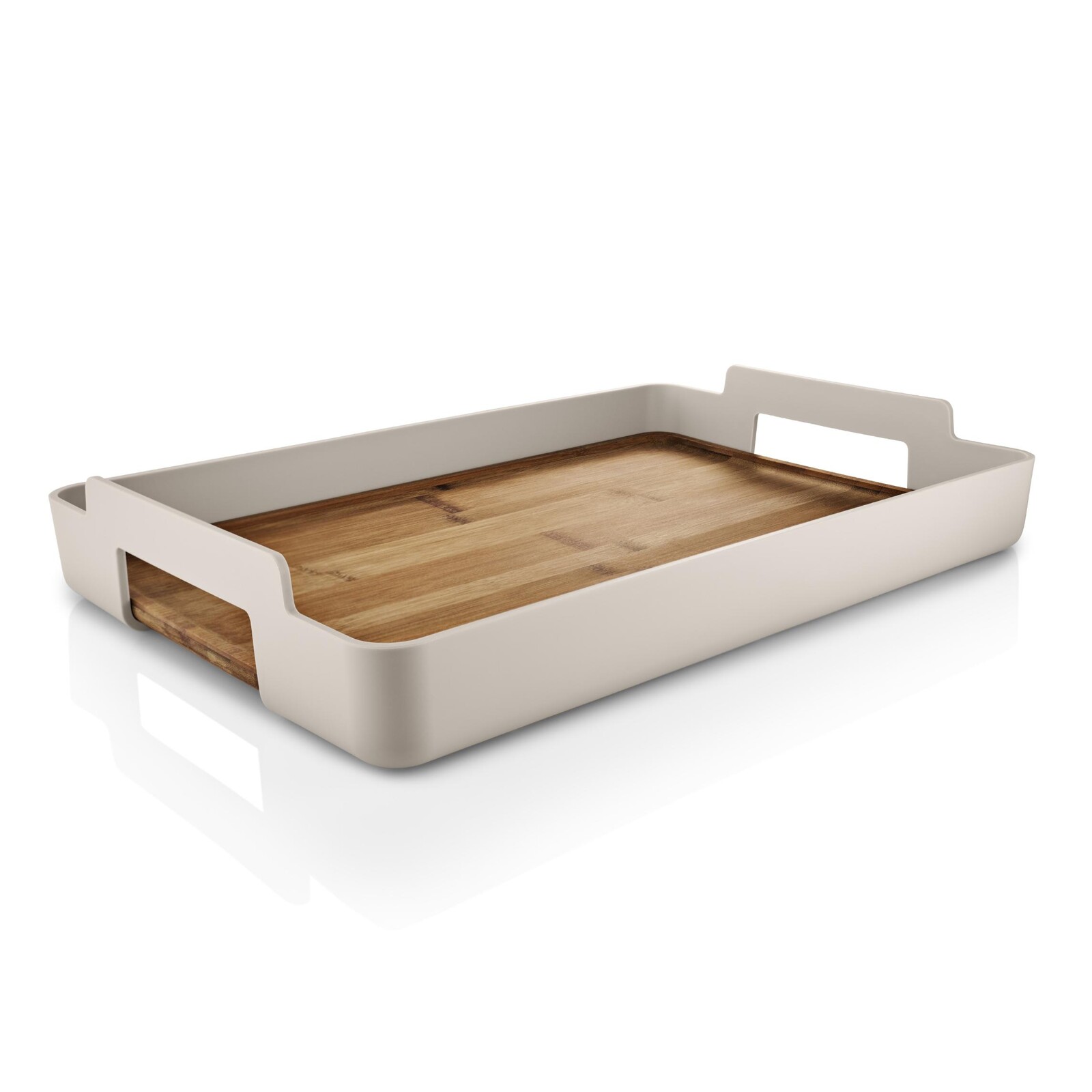 Podnos na servírovanie NORDIC KITCHEN 50 x 35 cm, piesková, plast/bambus, Eva Trio