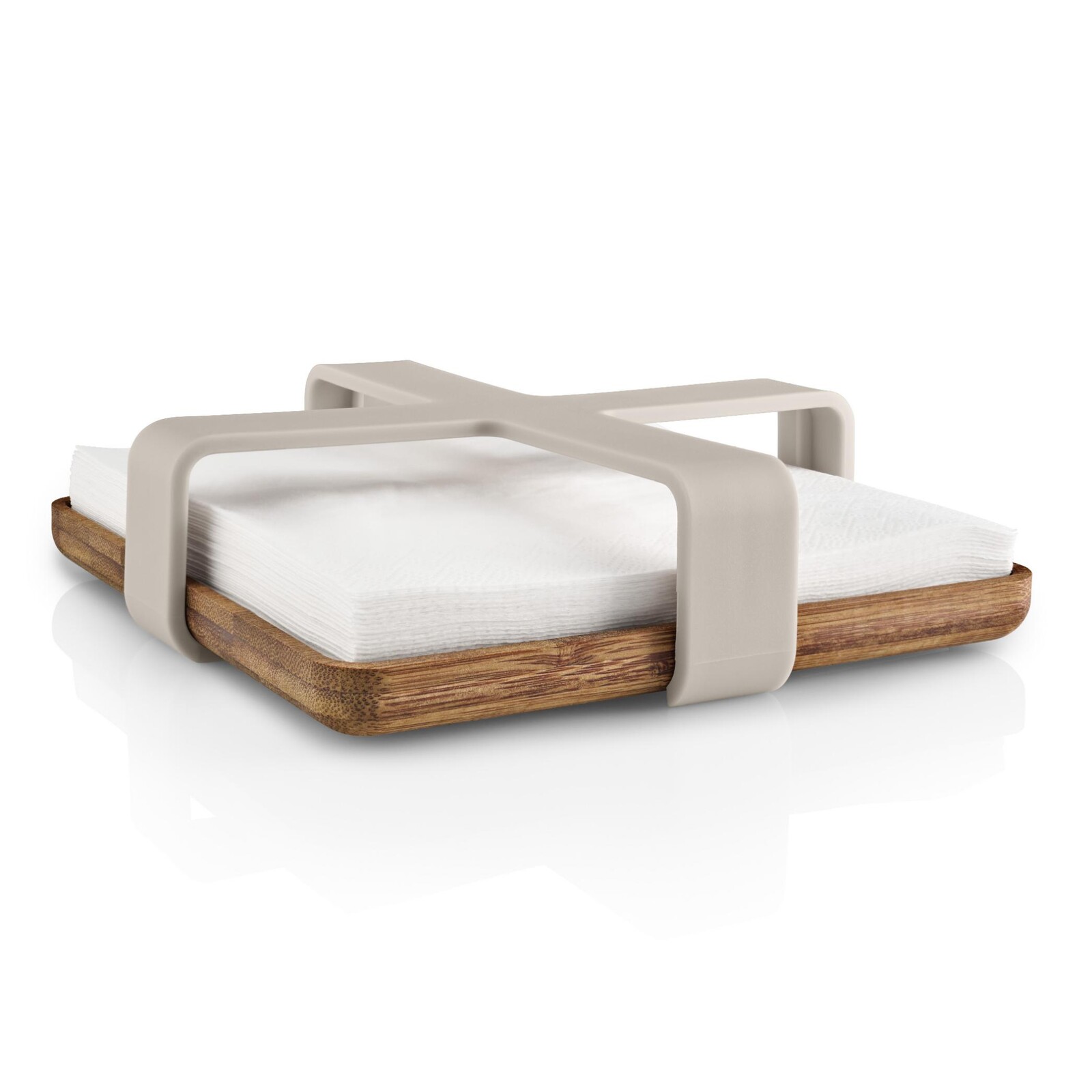 Držiak na obrúsky NORDIC KITCHEN 19 x 5 cm, piesková, plast/bambus, Eva Trio
