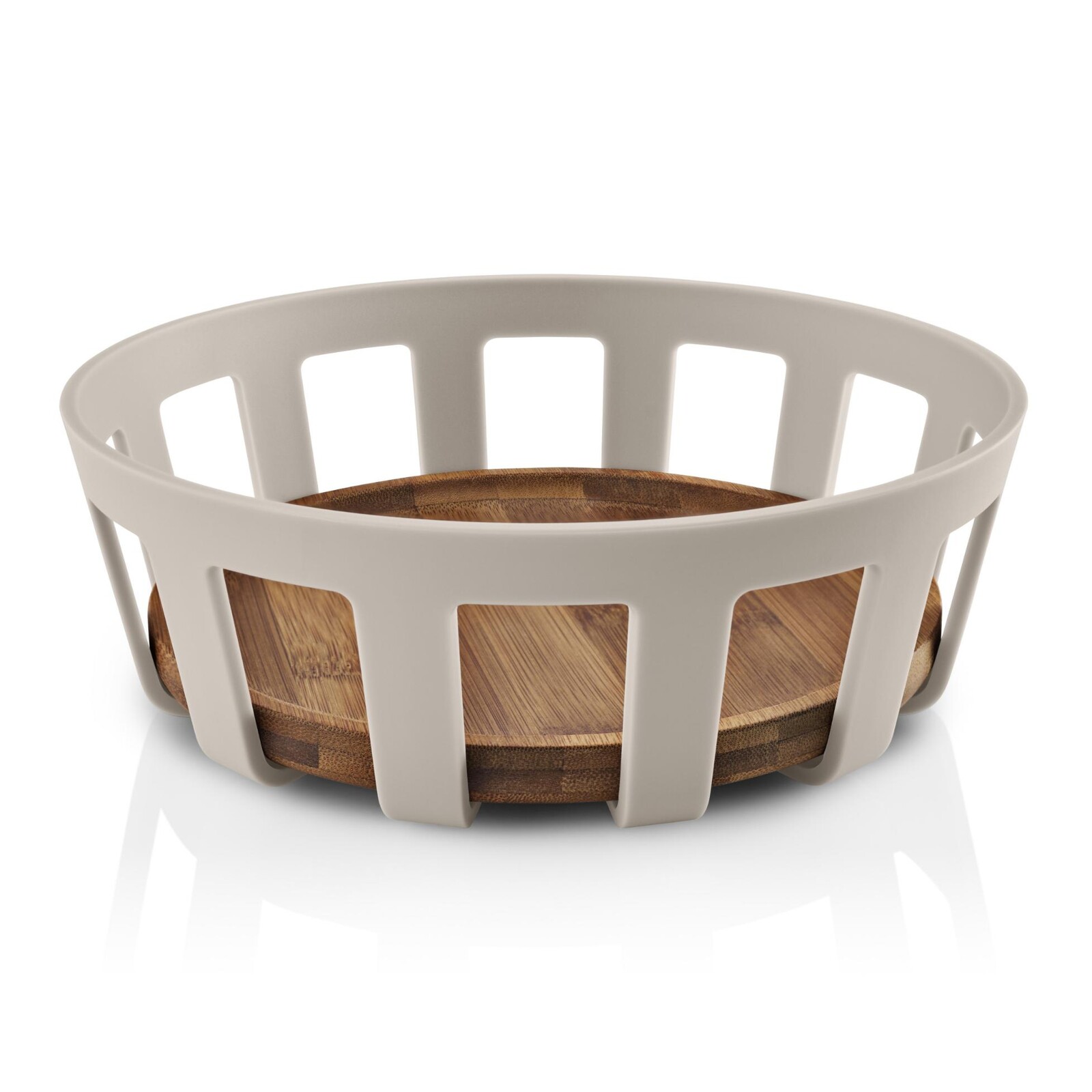 Košík na pečivo NORDIC KITCHEN 22 x 7 cm, piesková, plast / bambus, Eva Trio