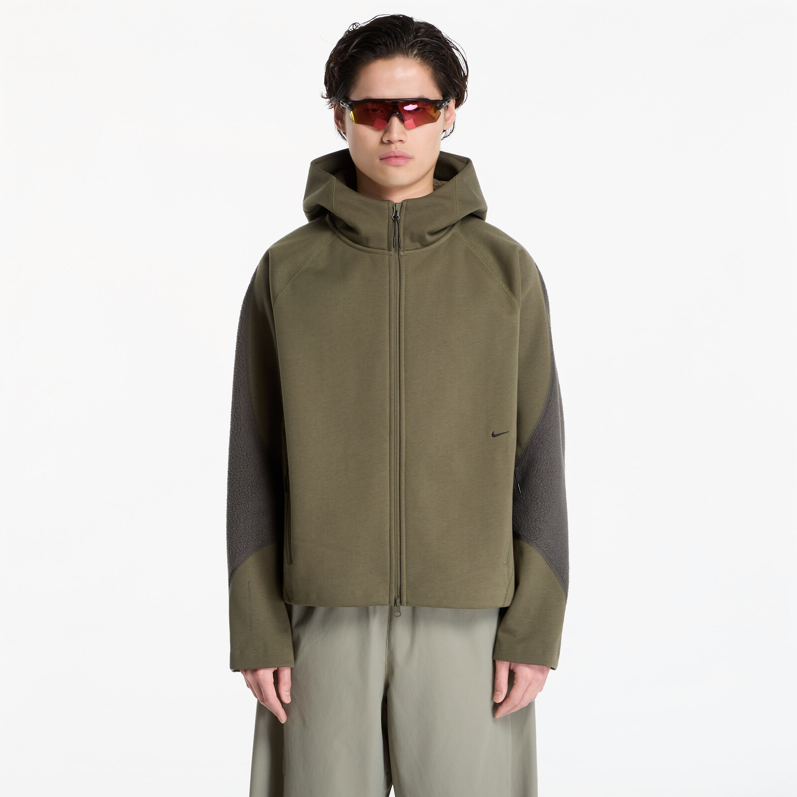 Mikina Nike Tech Boreas Therma-FIT Full-Zip Hoodie Medium Olive/ Newsprint/ Black XXL
