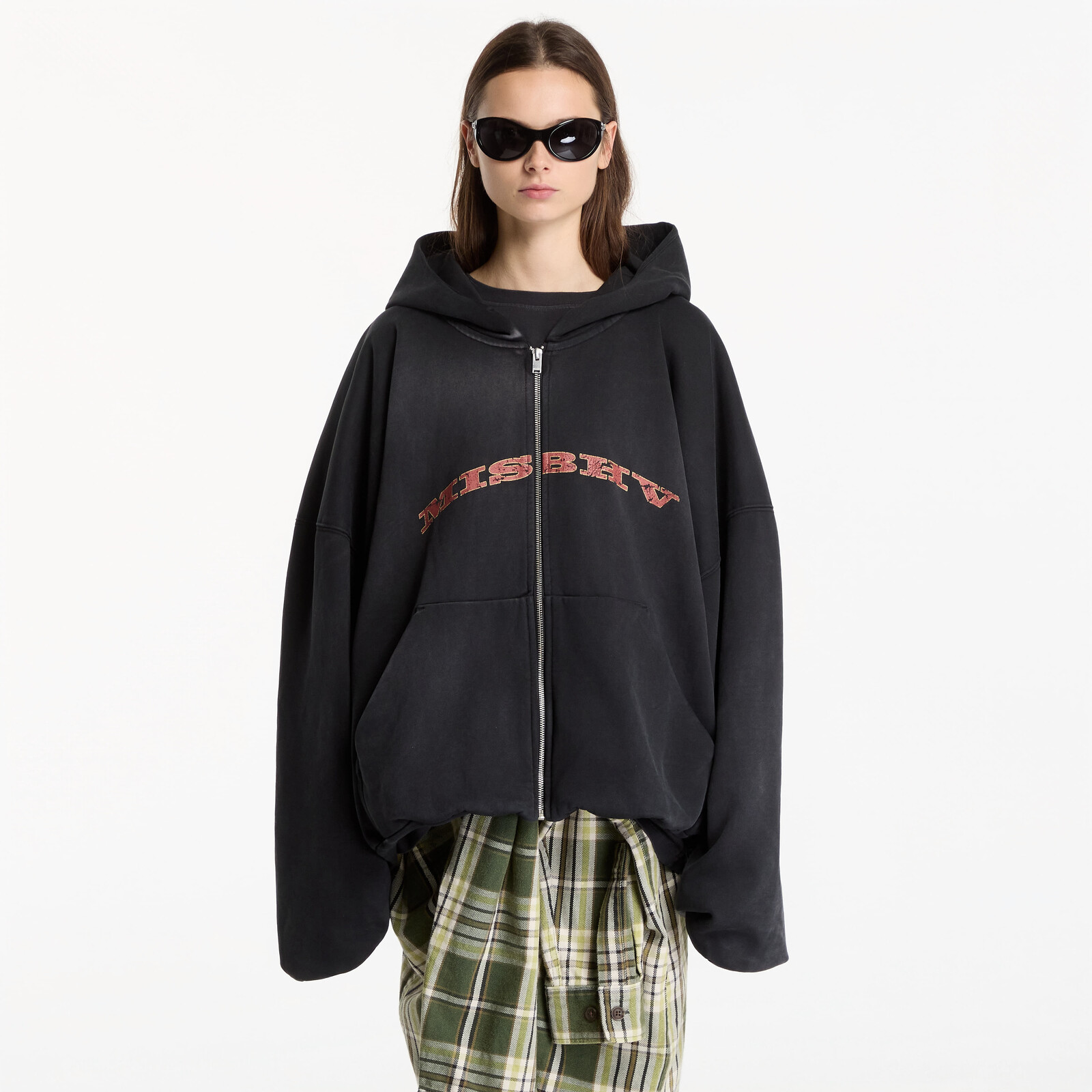 Mikina MISBHV Faded Black Inflated Zipped Hoodie UNISEX L