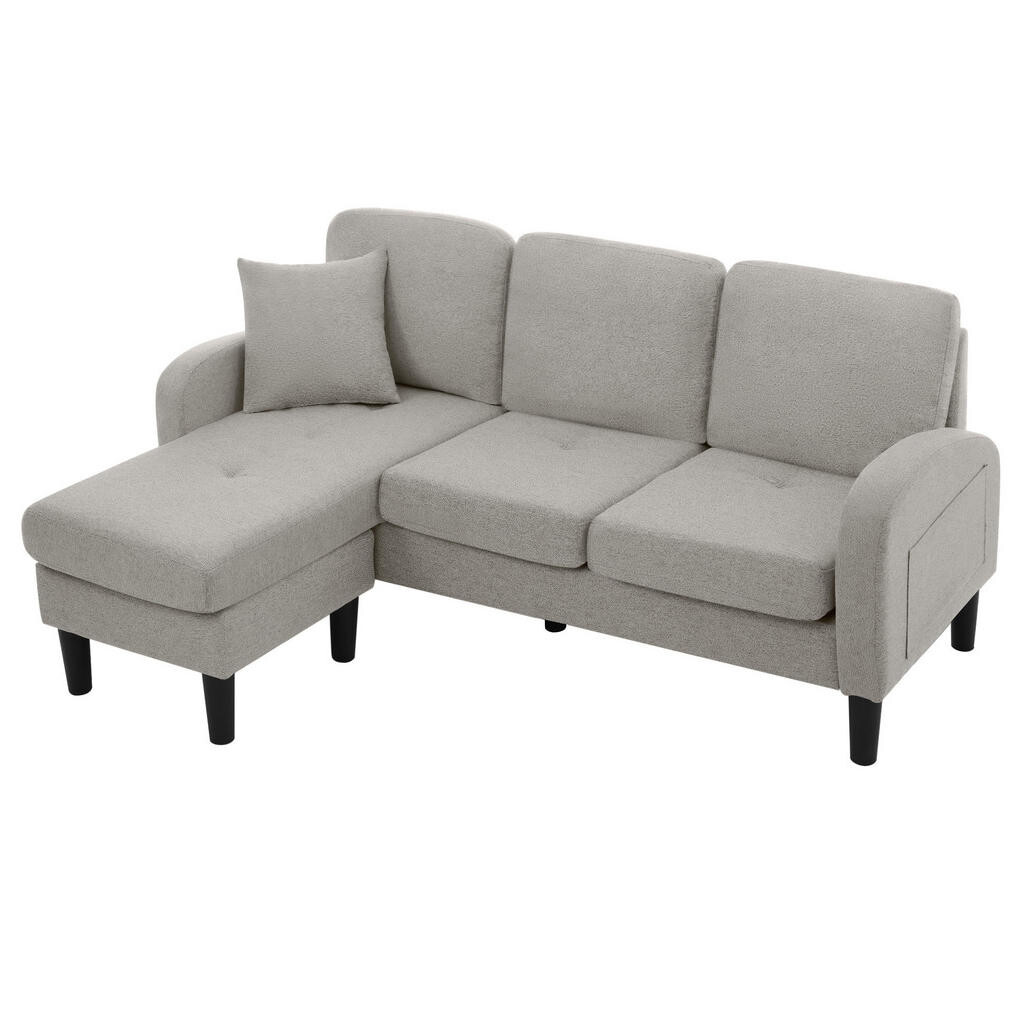 OKMYHOME ROHOVÁ sedačka s leňoškou, sivá, 166/118/77 cm, modulárna