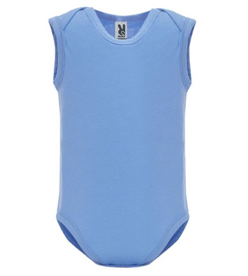 Dojčenské body bez rukávov Roly Sweet - modré, 6 mesiacov