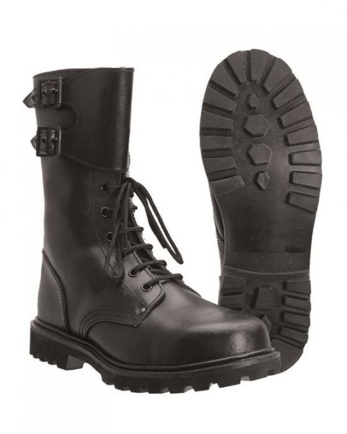 Topánky francúzske Combat bojové s prackami - čierne, 43