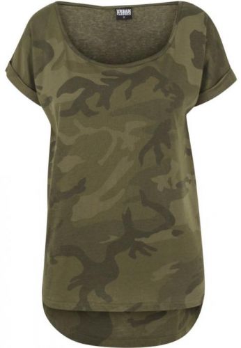 Tričko dámske Urban Classics Camo Back Shaped - woodland, 3XL