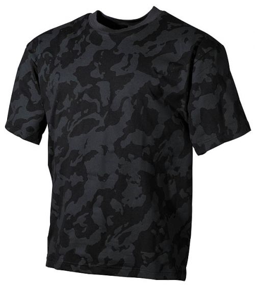 Tričko s krátkym rukávom MFH US - nightcamo, S