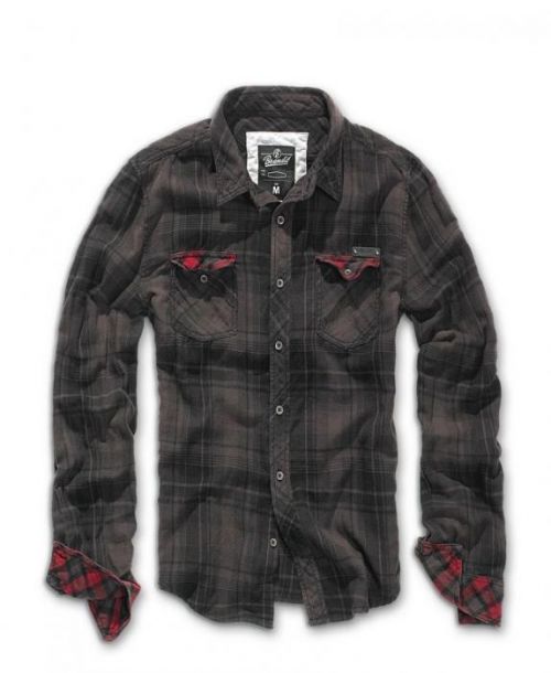 Košeľa Brandit Checkshirt Duncan - hnedá, XL