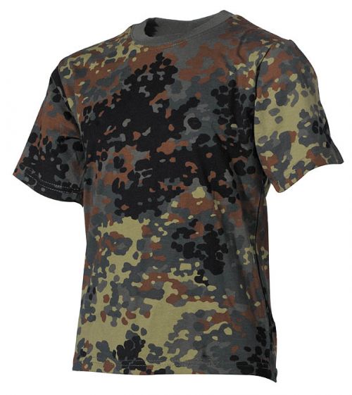 Tričko detské MFH - flecktarn, XS