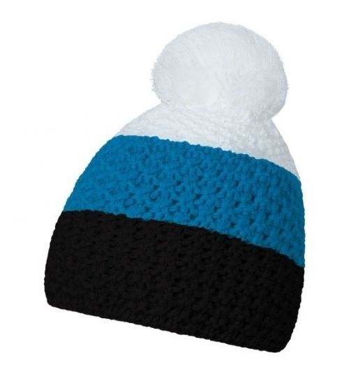 Čiapka zimná CoFEE Cable Knit - čierna-modrá-biela