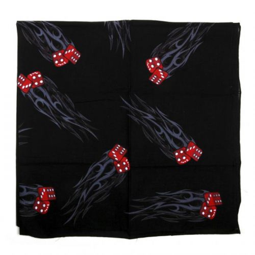 Šatka bandana Fosco Large Dices - biela