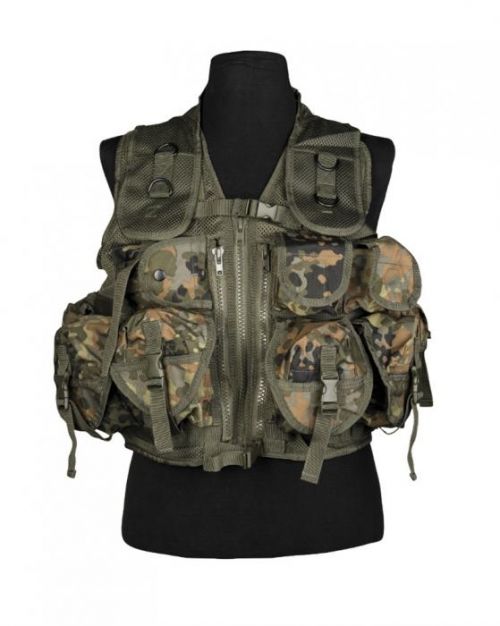 Taktická vesta Mil-Tec s 9 vreckami - flecktarn