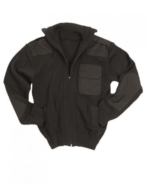 Svetr na zip s kapsou Mil-Tec Cardigan - čierny, 46