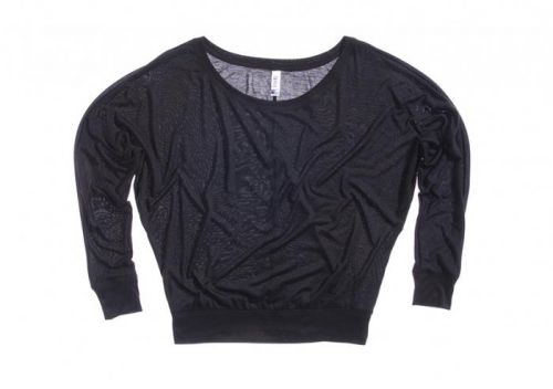 Tričko Bella Flowy Long Sleeve - čierne, L