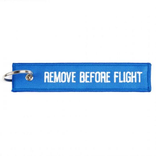 Prívesok na kľúče Fostex Remove before flight - modrý