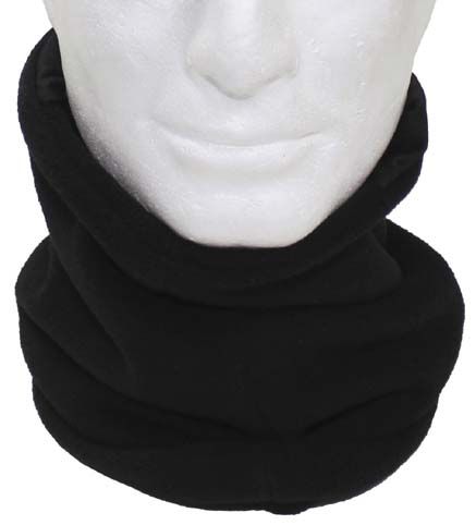 Nákrčník fleece s kapucňou - čierny