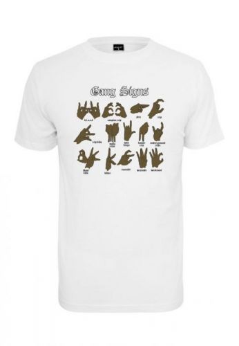 Tričko Mister Tee Gang Signs - biele, L