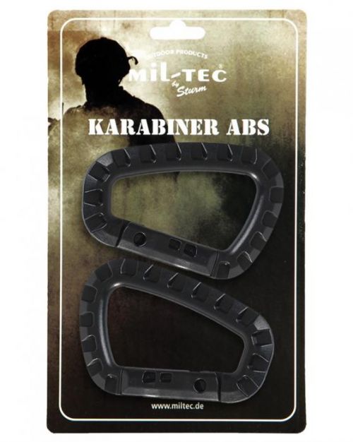 Karabíny ABS taktické 2 ks - čierne