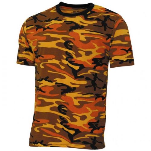 Triko s krátkym rukávom MFH Street - orange-camo, XL
