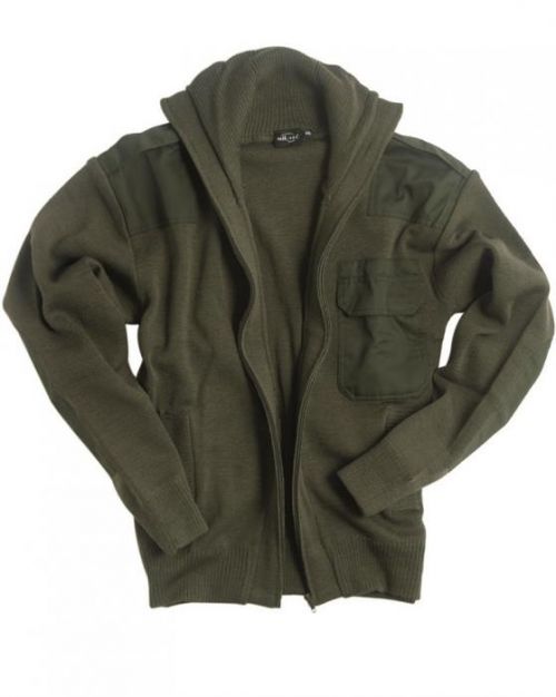 Svetr na zip s kapsou Mil-Tec Cardigan - olivový, 46