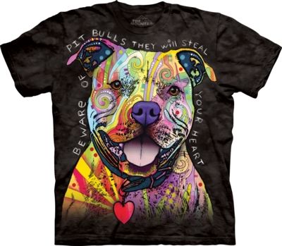 Tričko detské The Mountain Beware of Pit Bulls - čierne, XL