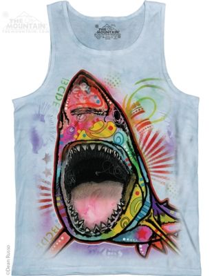 Tielko unisex The Mountain Russo Shark - biele, S