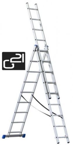 Rebrík G21 3-dielny 5,9 m 3 x 9 priečok