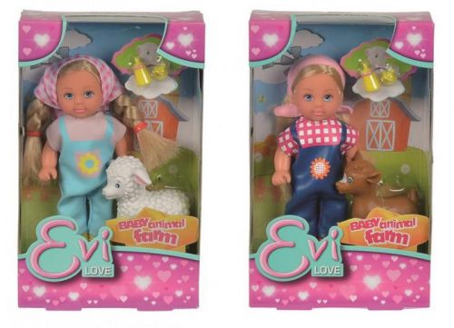 Simba Bábika Evička sa zvieratkom z farmy, 2 druhy
