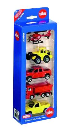 SIKU Super - Sada väčších áut + vrtuľník, 5 ks,