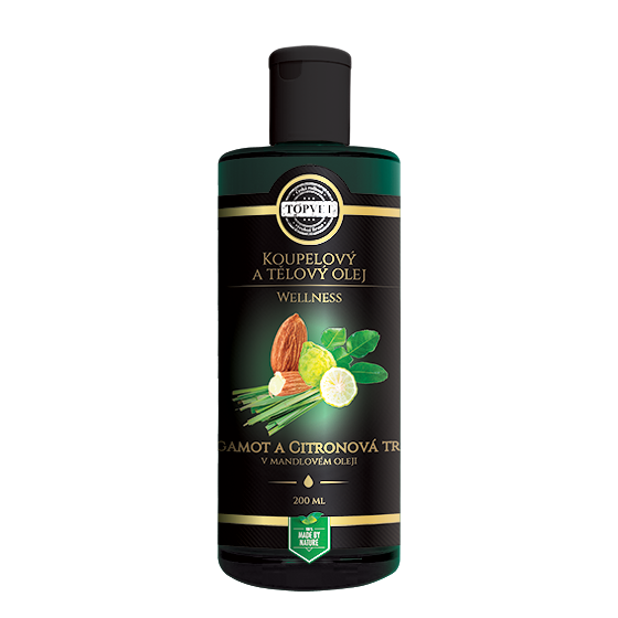 TOPVET Bergamot a citrónová tráva v mandľovom oleji 200ml 200 ml