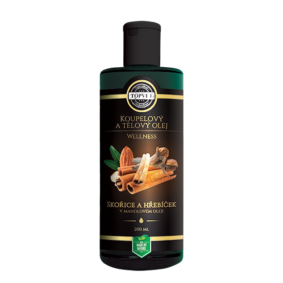 TOPVET Škorica a klinčeky v mandľovom oleji 200ml 200 ml