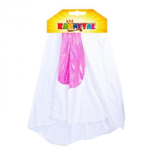 Plášť s motivem jednorožce v bílo-růžové barvě .