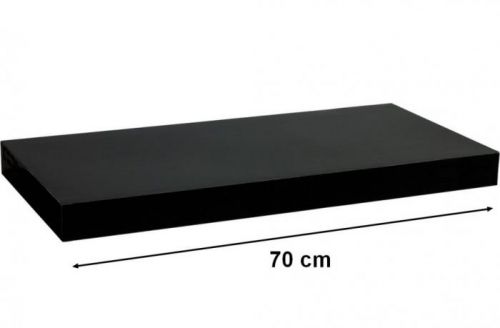 Nástěnná police STILISTA VOLATO - lesklá černá 70 cm